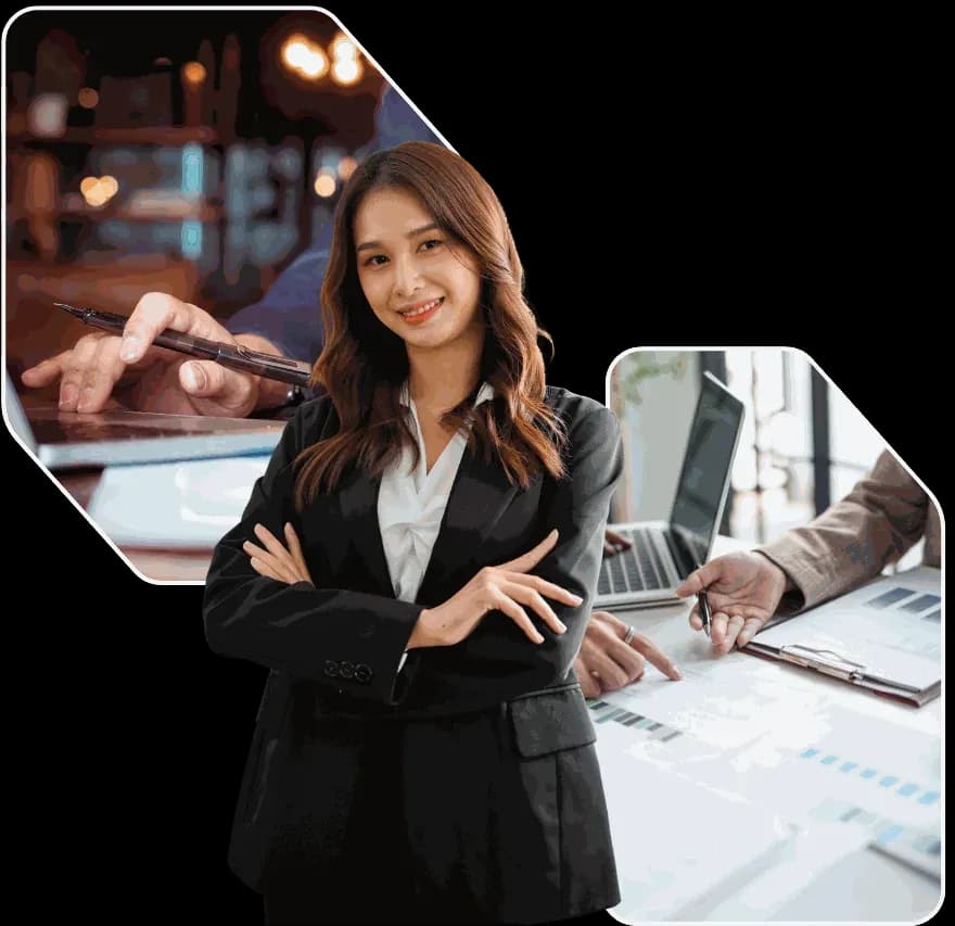 Tax Source India accountant with client documents