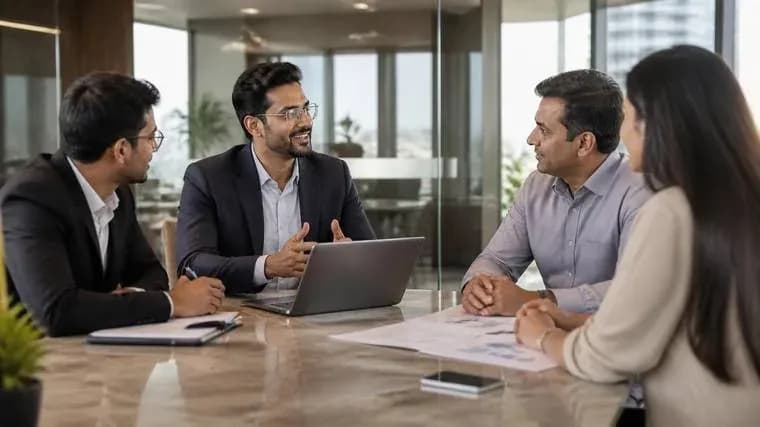 A Tax Source India adviser talking a client through their filings